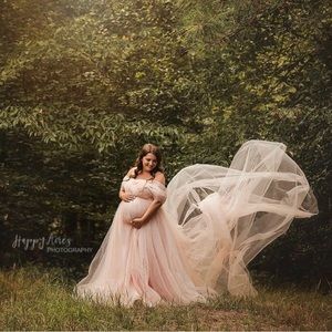 Blush maternity dress